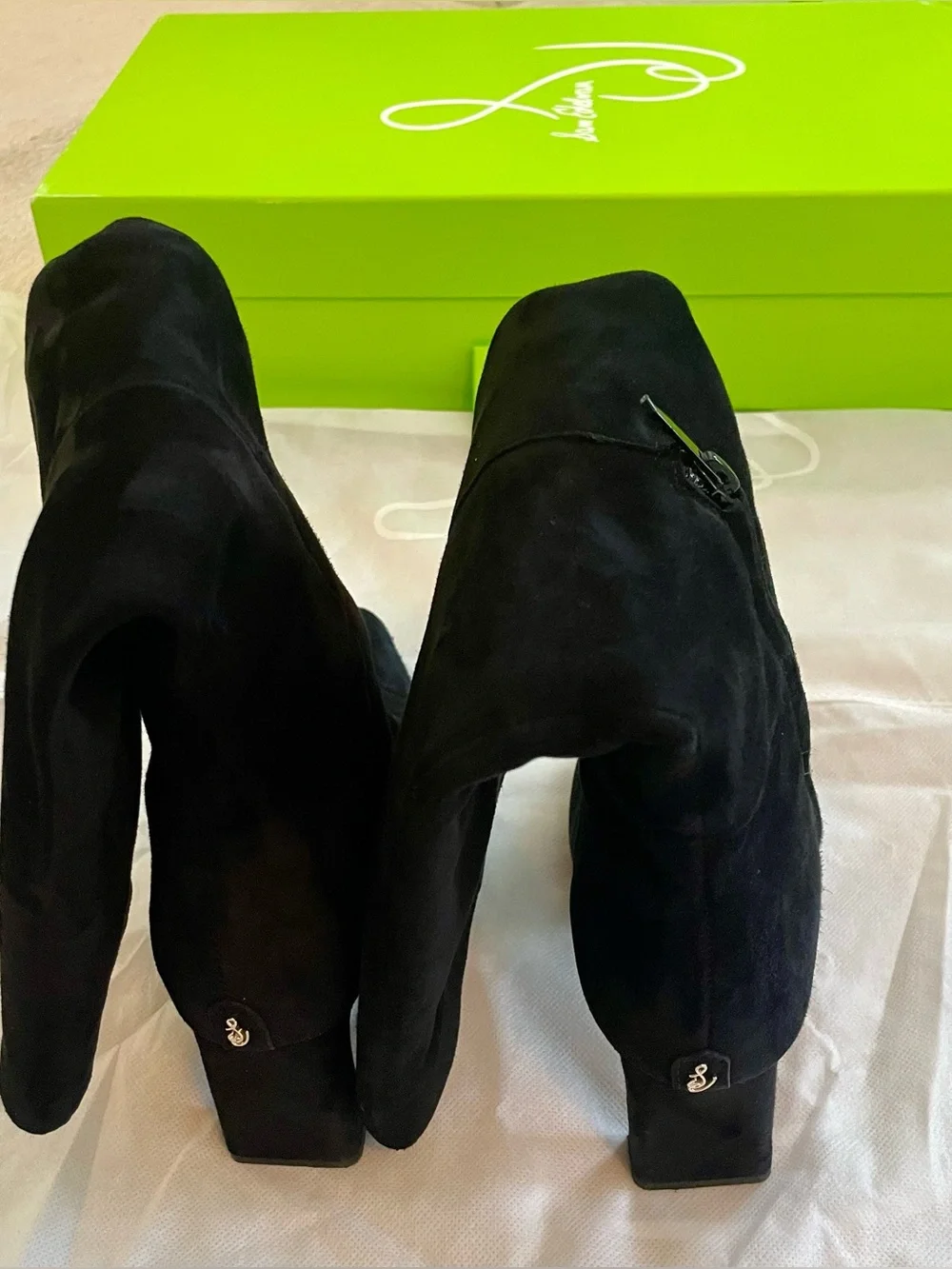 Sam Edelman Sylvia Black Suede Boots Size 7